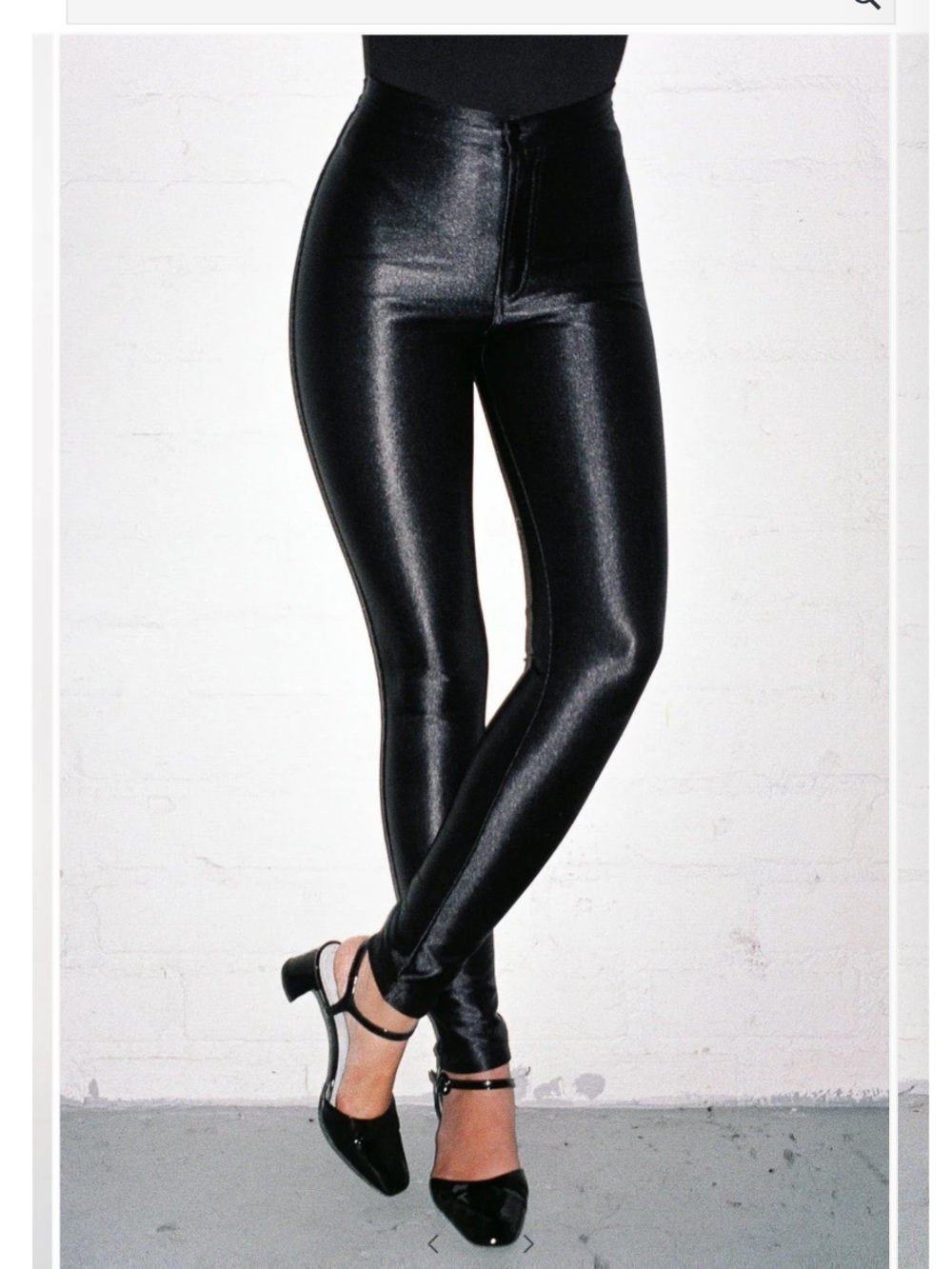 American Apparel Black High-Shine Disco Leggings